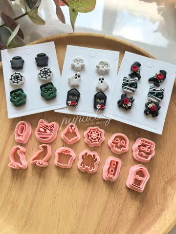 Cortador para modelado: 12pcs Halloween mini element polymer clay cutter — vista de referencia 2