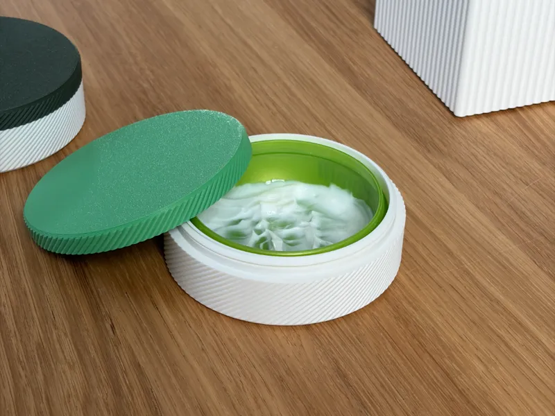Pretty threaded jar - hand cream supported