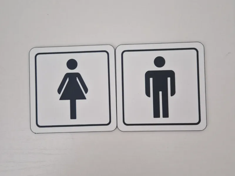 Toilet door sign