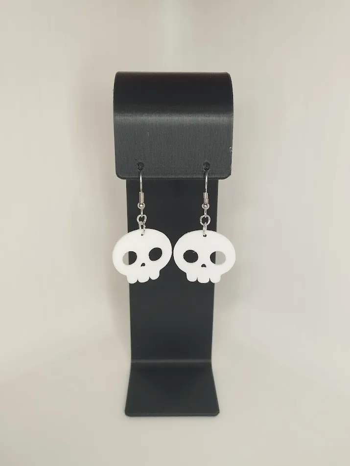 Simple Skull Earrings – 3D Printed view 2