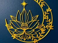 Lune et fleur de lotus dorées — photo 1