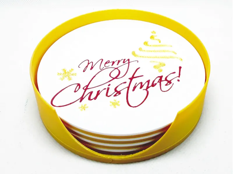 Christmas Coasters and holder