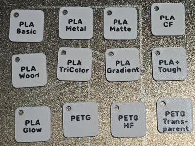 Two Color Filament Type Identification Swatch