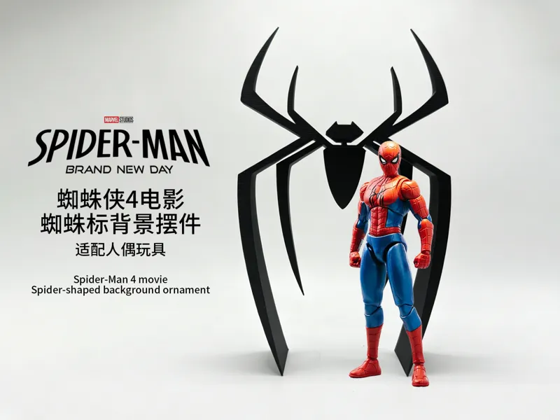 Spider-Man-蜘蛛侠4电影-蜘蛛标背景摆件-适配人偶玩具