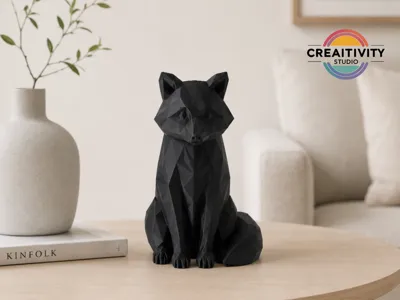 Geometric Decorative Figure - Raccoon Sculpture