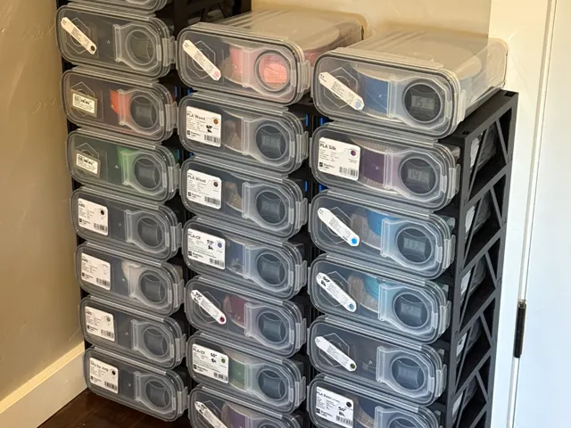 Easy-Rearrange Shelves for Filament Containers