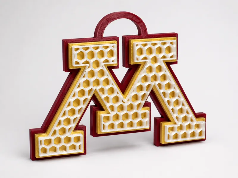 Collegiate M Honeycomb Medallion Necklace