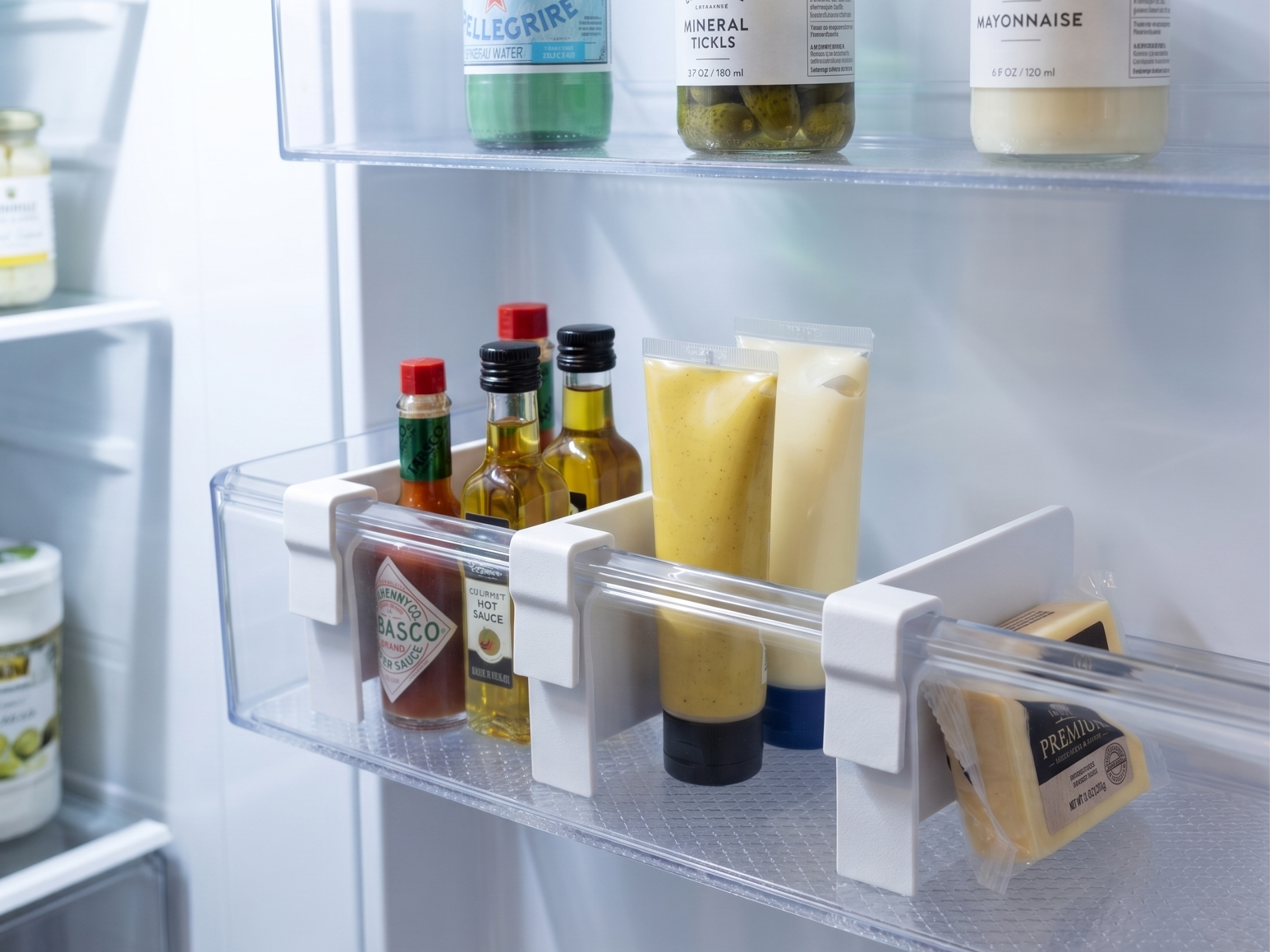 Refrigerator shelf division, fridge, Organizer