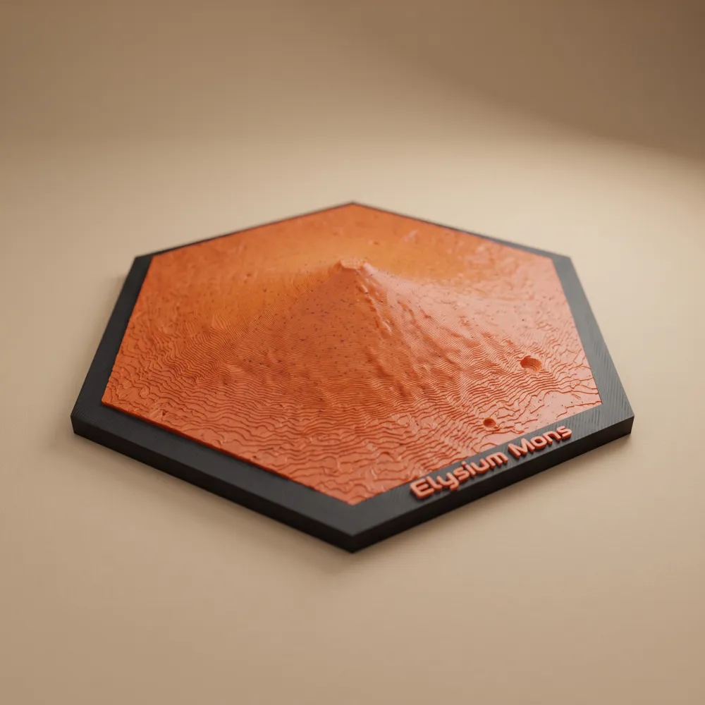 Elysium Mons – Marsvulkan-Sechseckkachel – Kostenloses 3D-Druckmodell ...