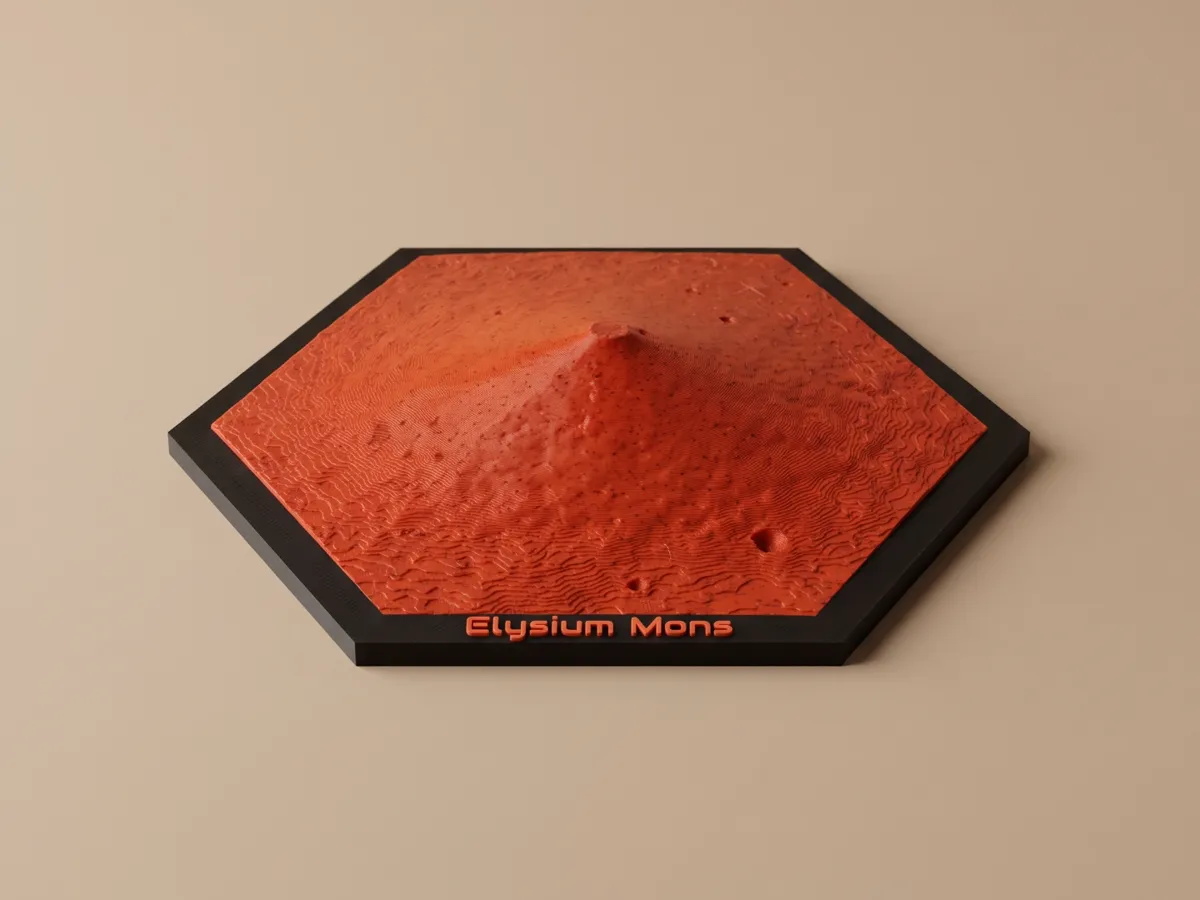 Elysium Mons – Marsvulkan-Sechseckkachel – Kostenloses 3D-Druckmodell ...
