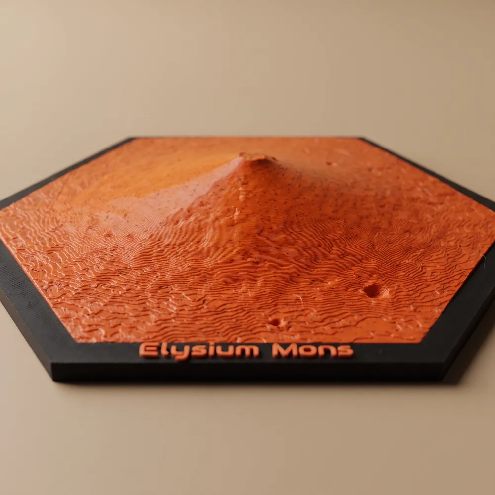 Elysium Mons – Marsvulkan-Sechseckkachel – Kostenloses 3D-Druckmodell ...