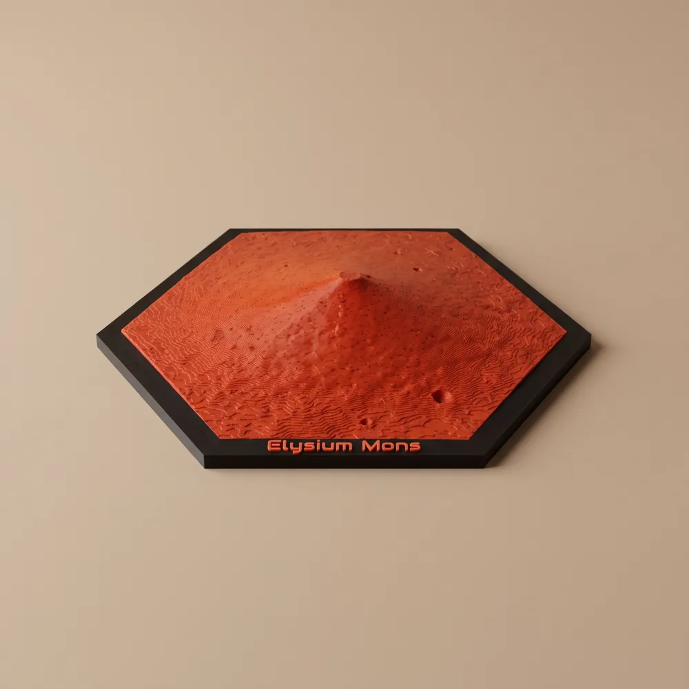 Elysium Mons – Marsvulkan-Sechseckkachel – Kostenloses 3D-Druckmodell ...