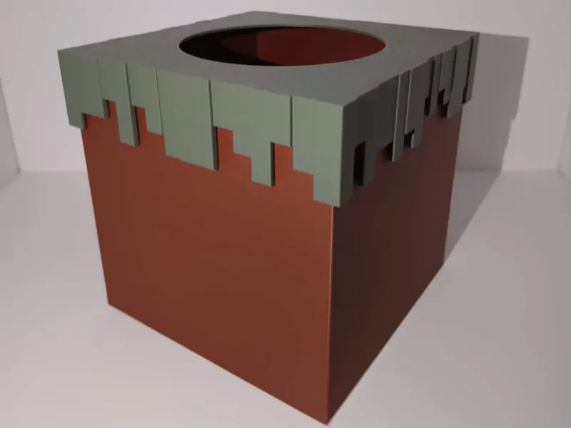 Minecraft box grass block cubo erba