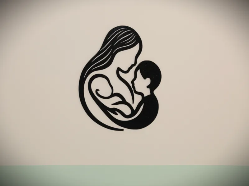 Mother, son and baby wall art