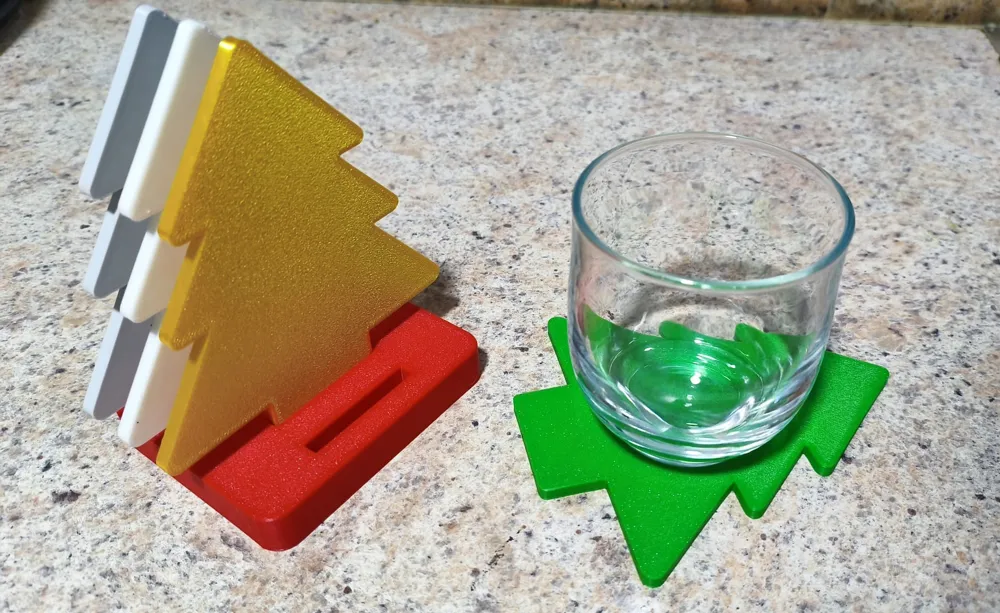 Christmas Tree Coasters - Free 3D Print Model - MakerWorld