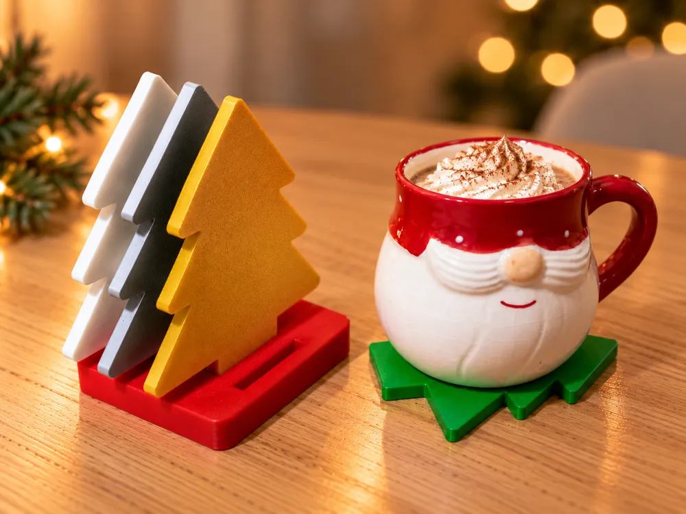 Christmas Tree Coasters - Free 3D Print Model - MakerWorld
