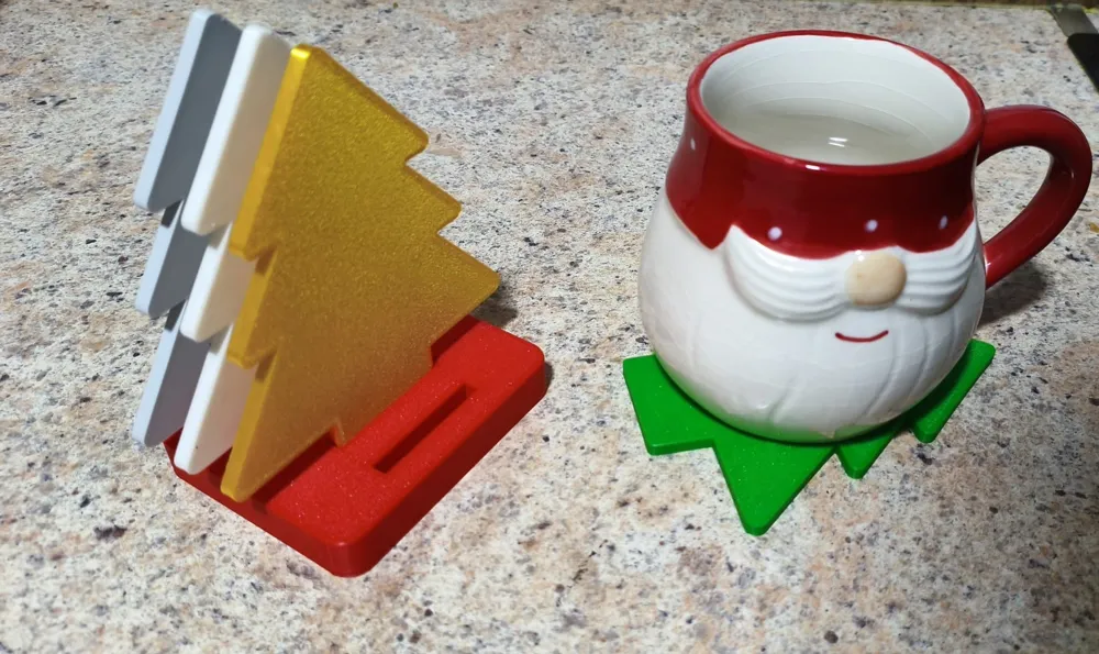 Christmas Tree Coasters - Free 3D Print Model - MakerWorld