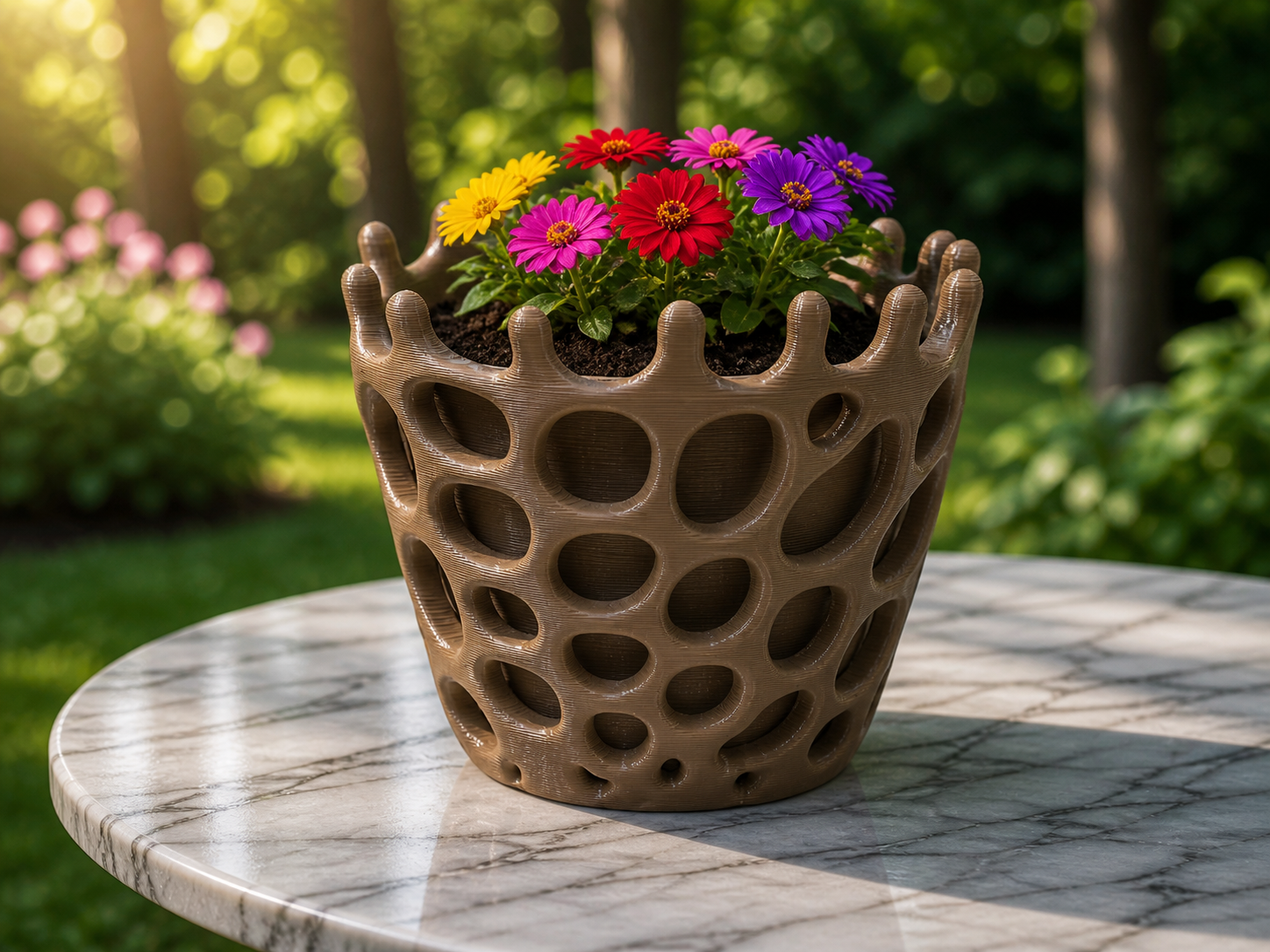 Organic Bubble Mesh Flower Pot