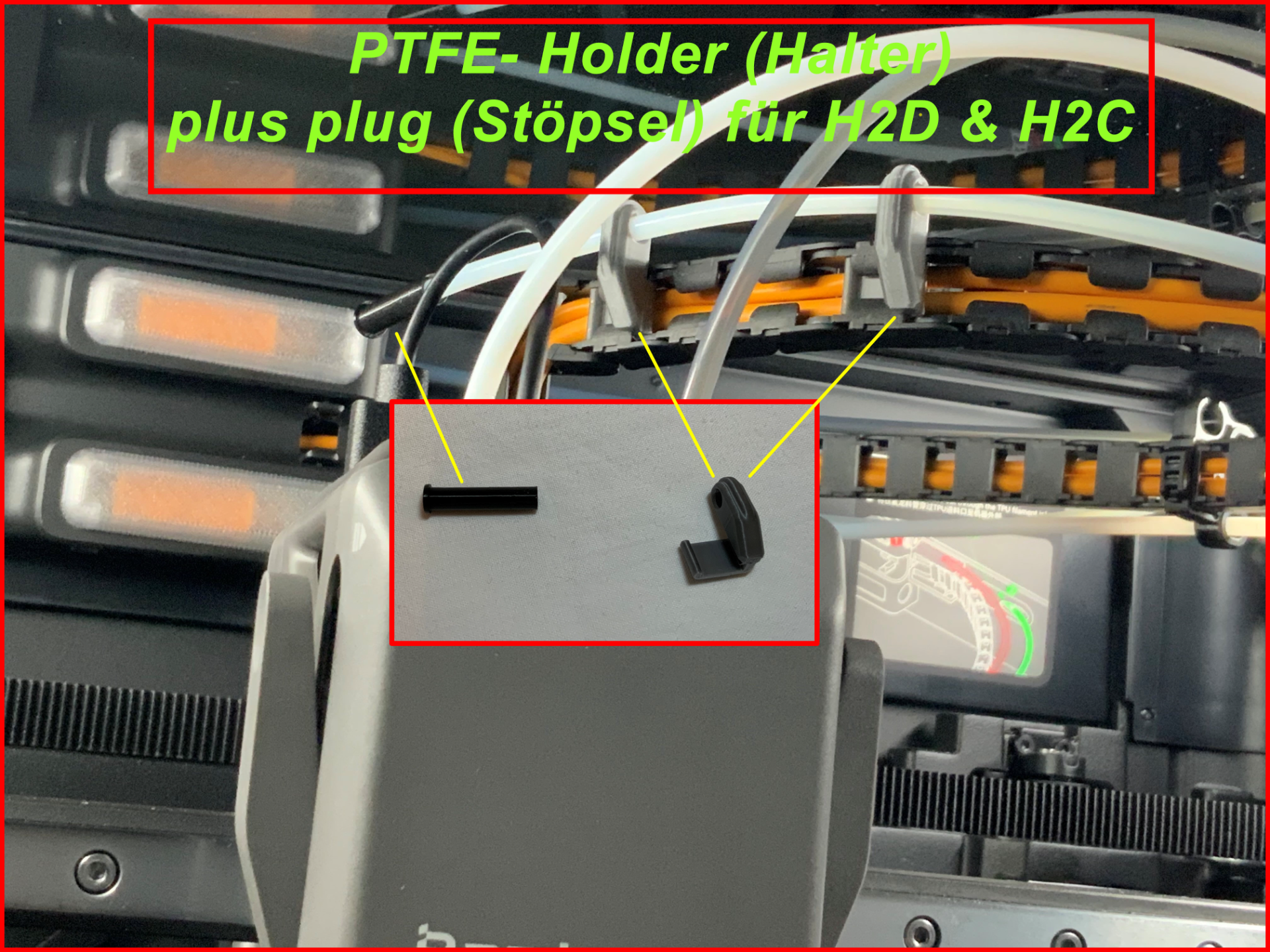 PTFE-Holder (Halter) - Stöpsel plug für H2D & H2C