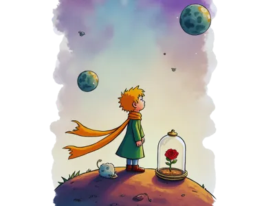 Little Prince 3D Hueforge Bookmark