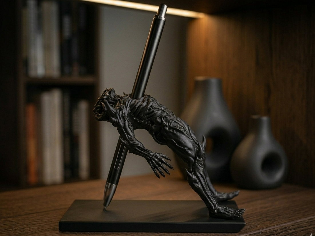 Demon Pen Holder – Dark Fantasy Desk Organizer