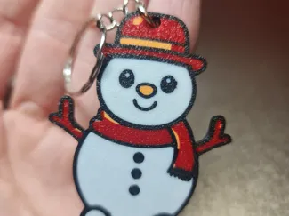 Christmas Snowman Keyring