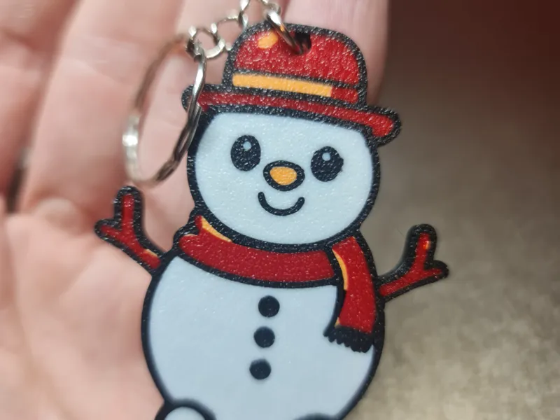 Christmas Snowman Keyring