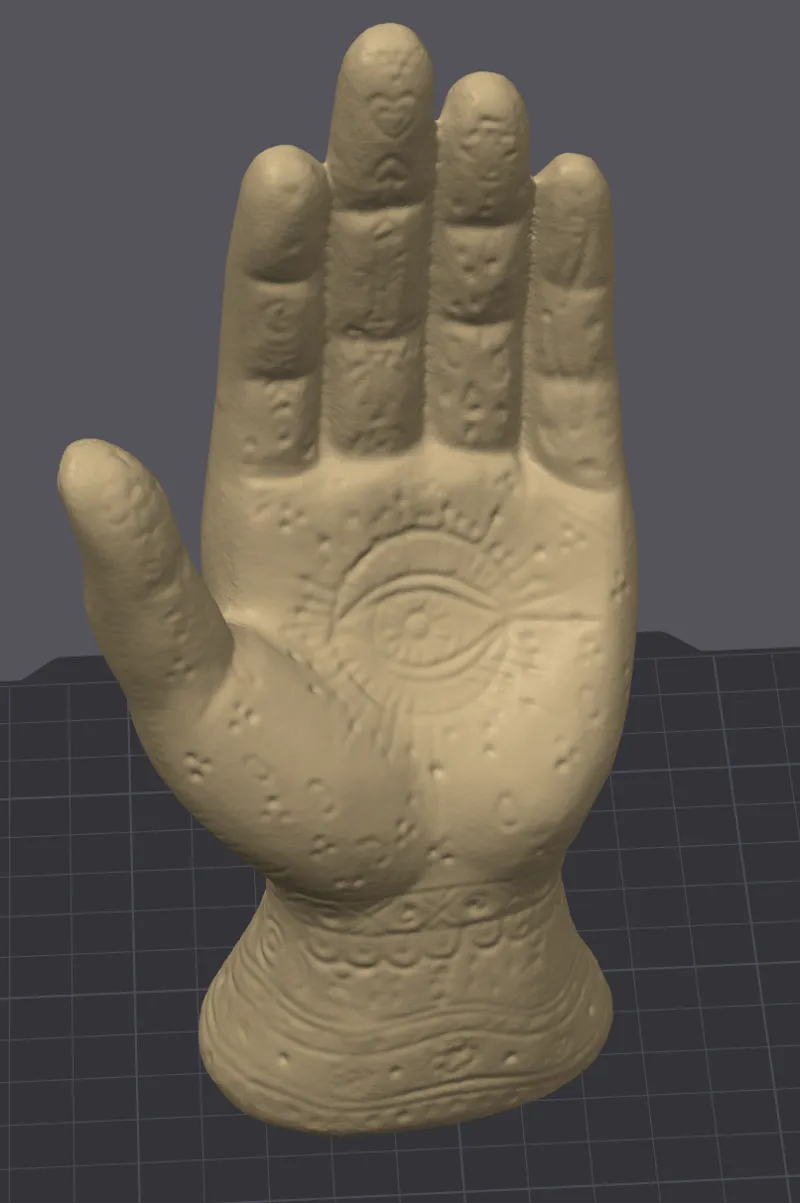 Eye of God Hand sculpture