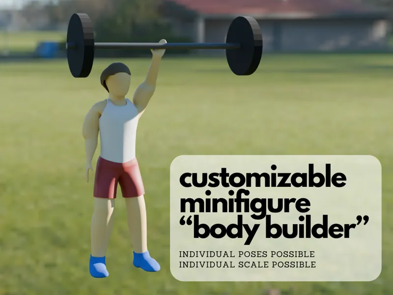 H0 Scale Minifigure "Body builder"