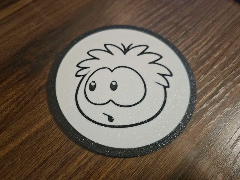 White Puffle Coaster - Club Penguin
