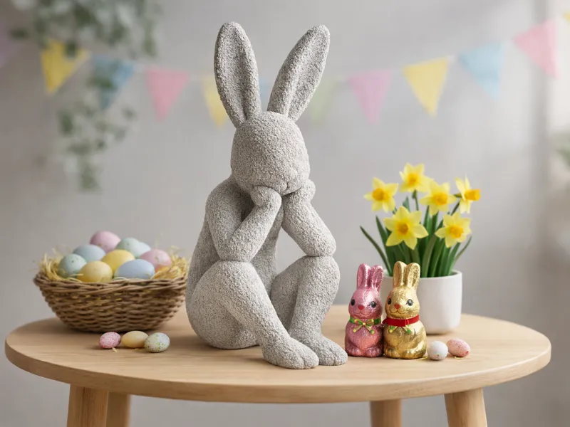 Moderner Osterhase – Minimalistisch Skulptur Fuzzy