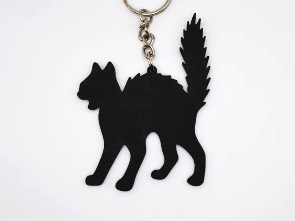 Porte-clés chat noir d'Halloween