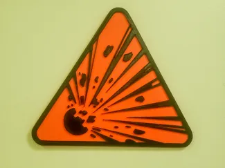 Triangle explosive placard sign
