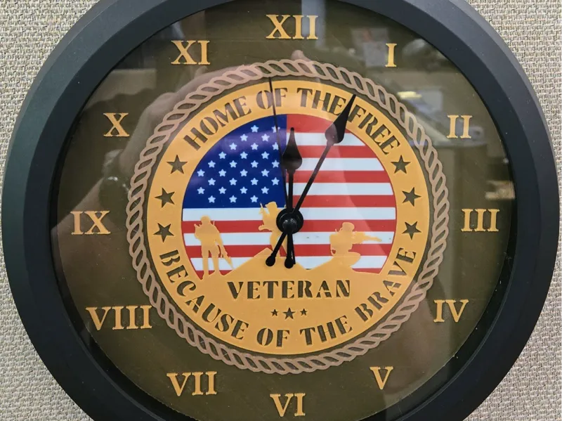 Home of the Free Because of the Brave - Clock Face