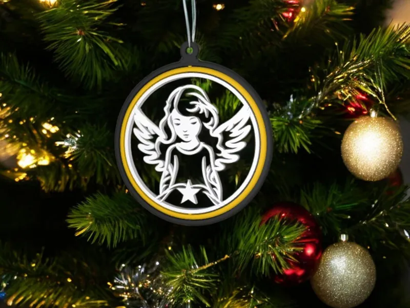 Christmas Tree Child Angel Spinning Ornament