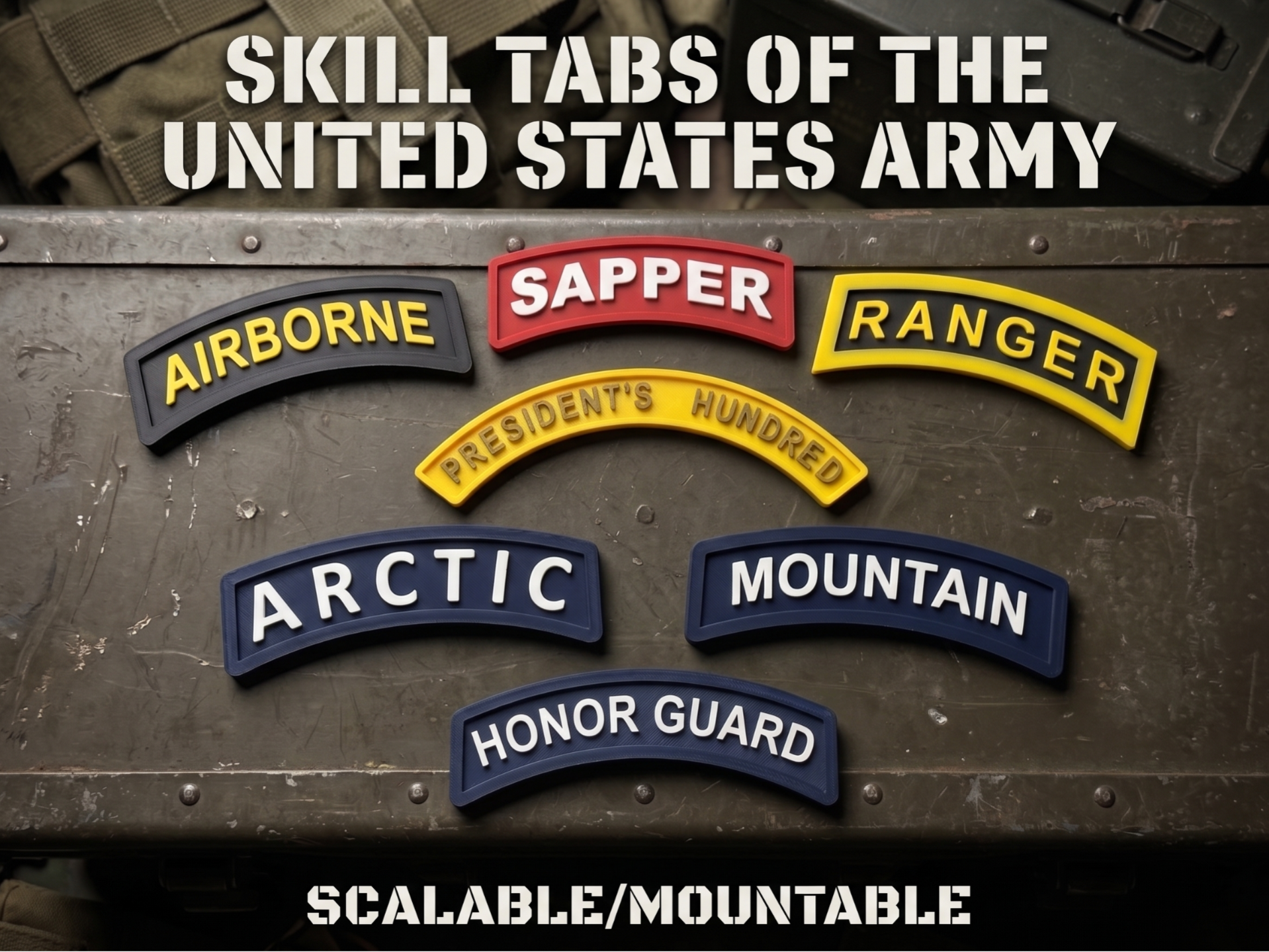 US Army Skill Tabs - Scalable Wall Art / Plaques