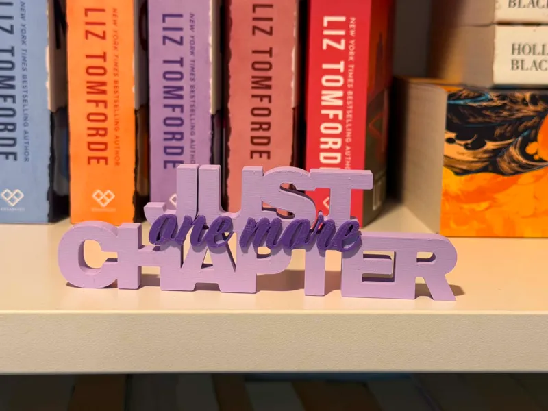 Just one more chapter book shelf sign
