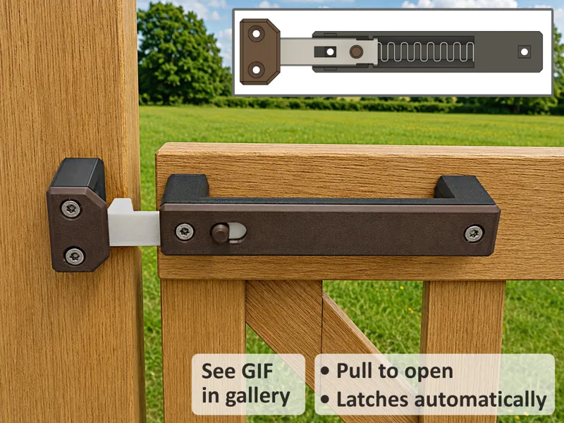Handle with Spring-Loaded Auto-Latch