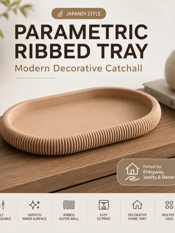 Bandeja organizadora: Customizable Japandi Ribbed Tray Generator — vista de referencia 2