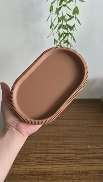 Bandeja organizadora: Customizable Japandi Ribbed Tray Generator — vista de referencia 5