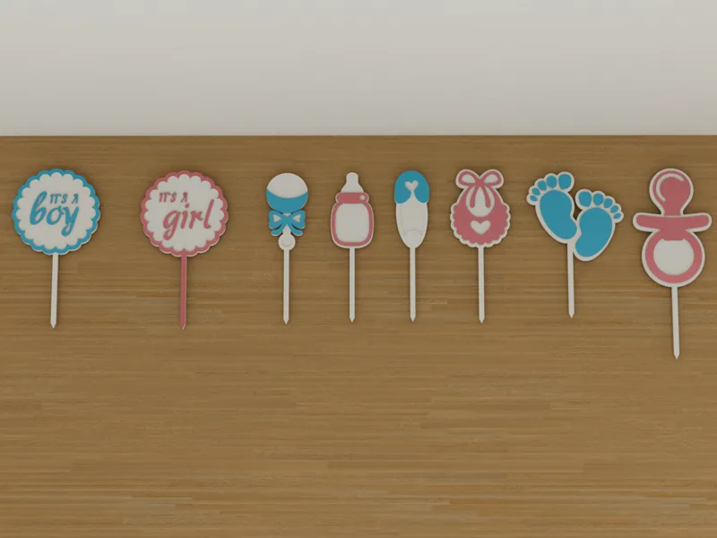 Baby shower party - skewers 8 motifs
