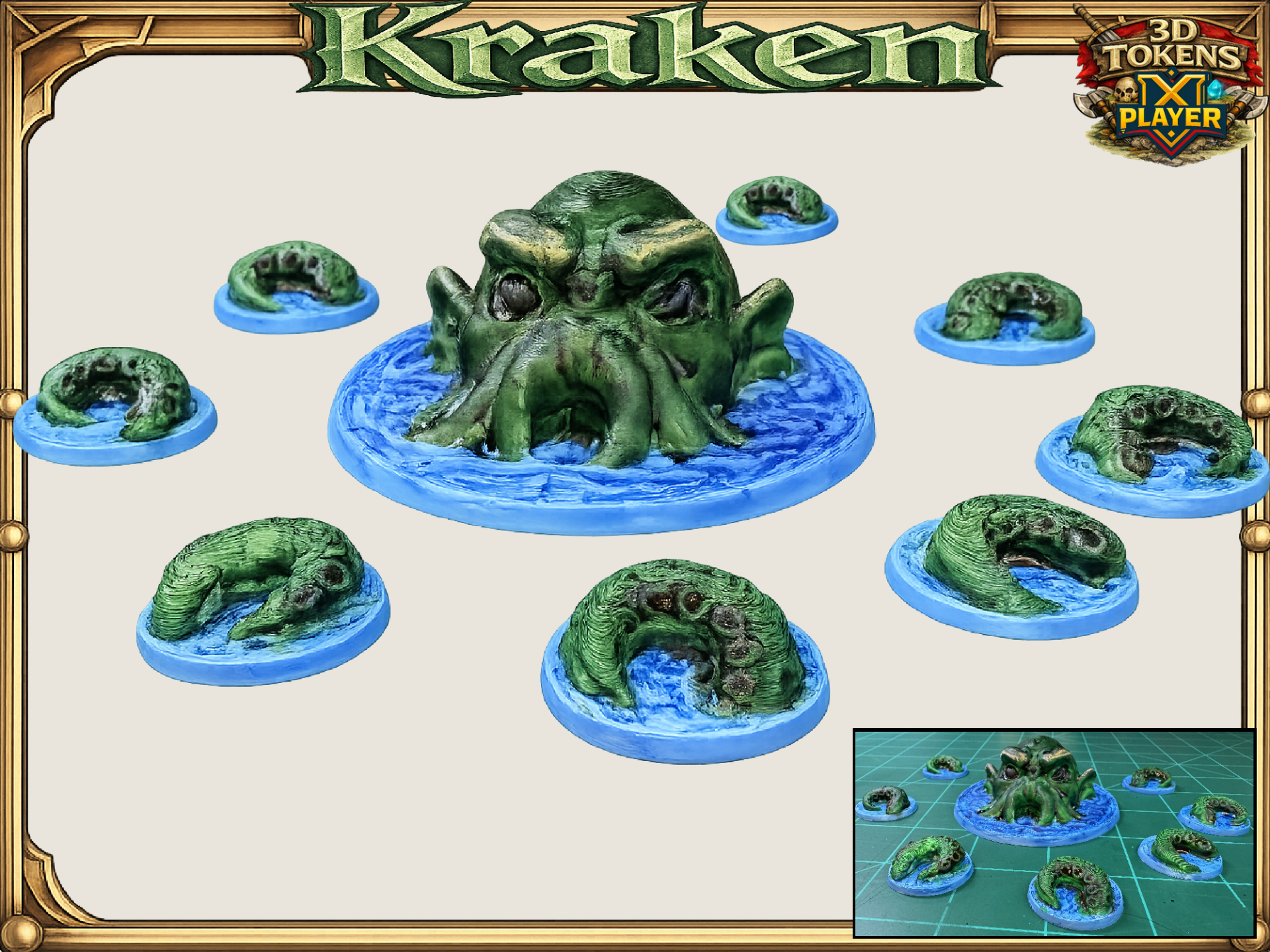 High Seas Kraken: 3D Tokens: Chapter 4 DnD PF Mini