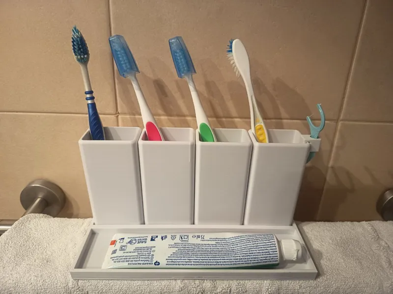 Modular Bathroom Organizer: Toothbrush,Floss&Paste