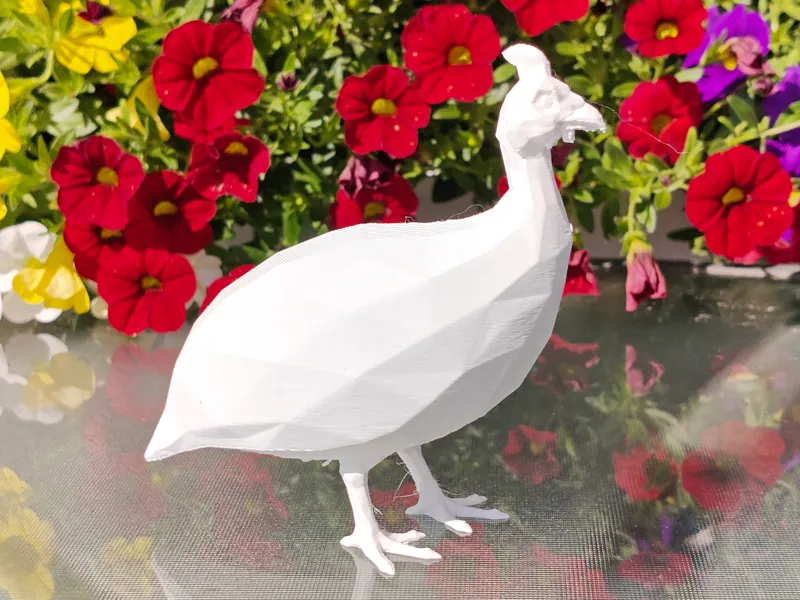 Geometric Low Poly Guineafowl Figurine