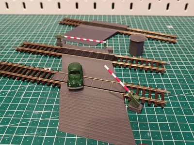 Level crossing at a 22.5 degree angle for Roco Line H0