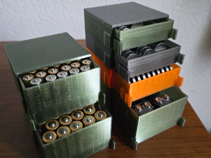 Stackable, locking drawersystem for batteries