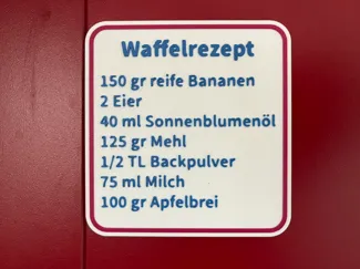 Schild Waffelrezept [95x100 mm]