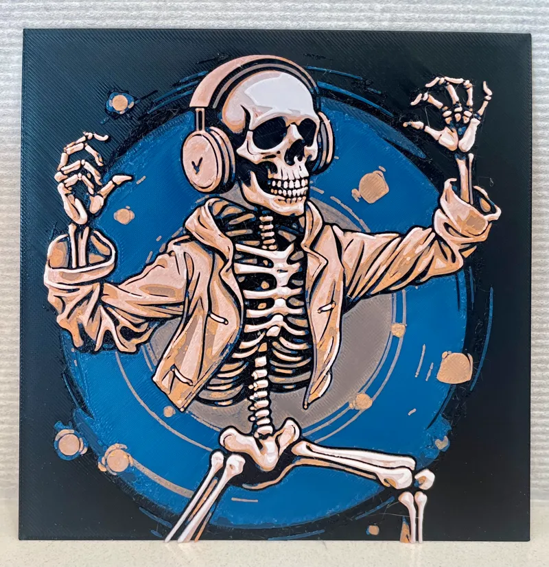 Skeleton Dance Party - Halloween Ed - 4 Color Hueforge Filament Painting