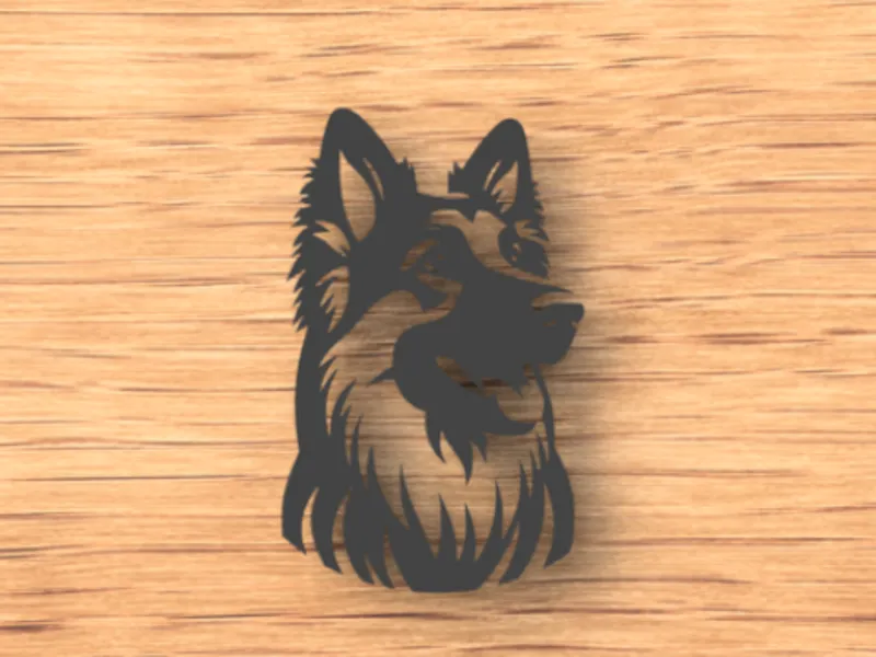 German Shepard Dog - Head - Wall Art