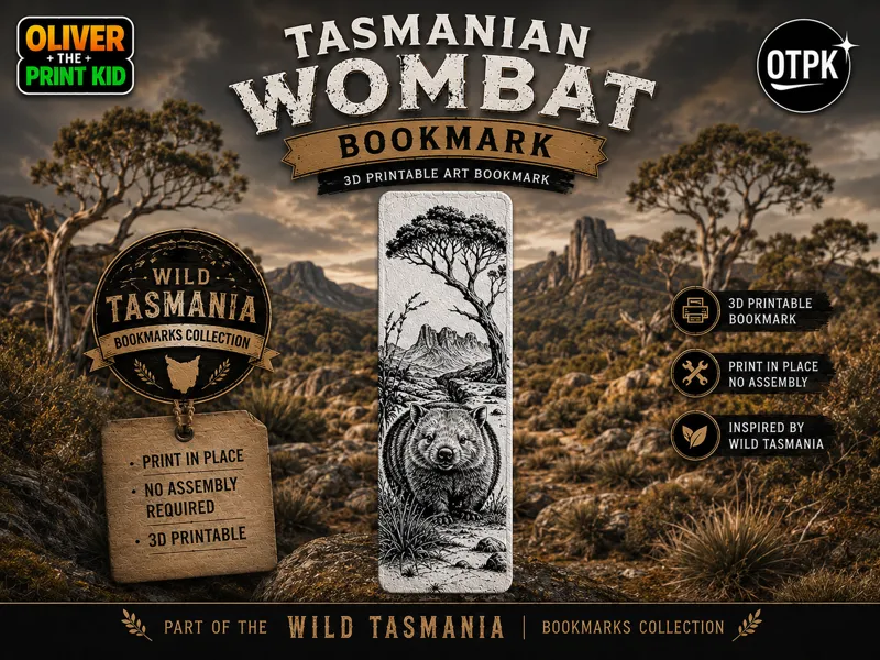Tasmanian Wombat Bookmark | WIld Tasmania